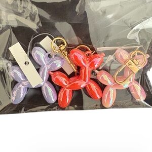 Balloon Dog Keychains Set 3 pieces